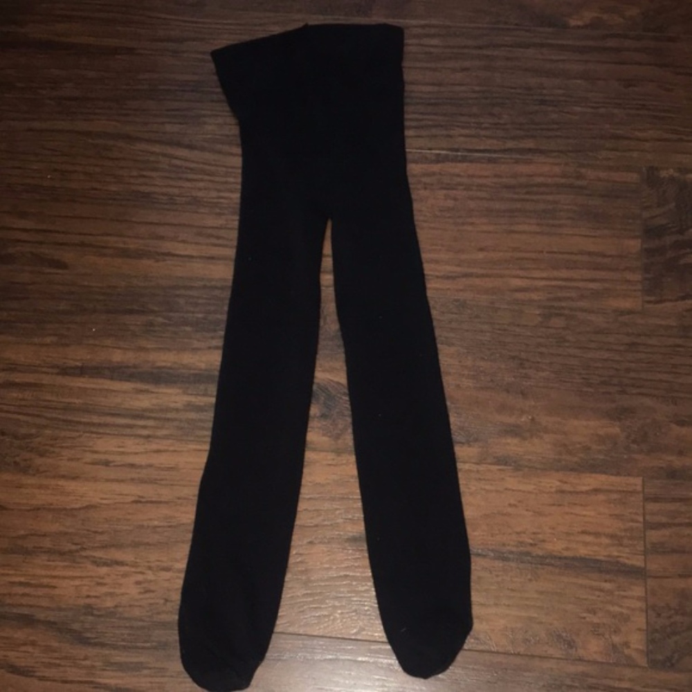 Girls Plain Black Tights